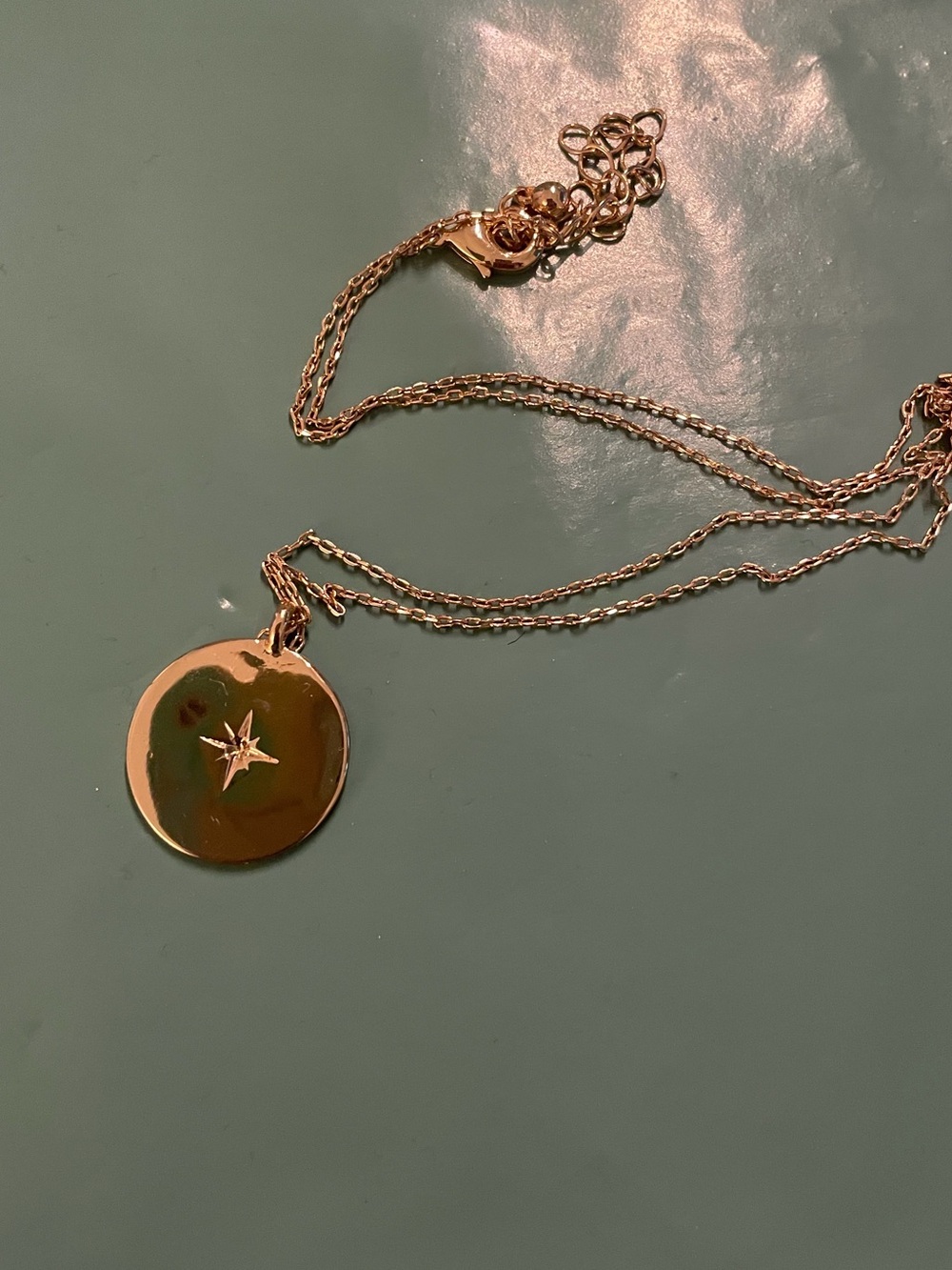 Gold Starburst Disc Pendant Necklace - Women Jewelry